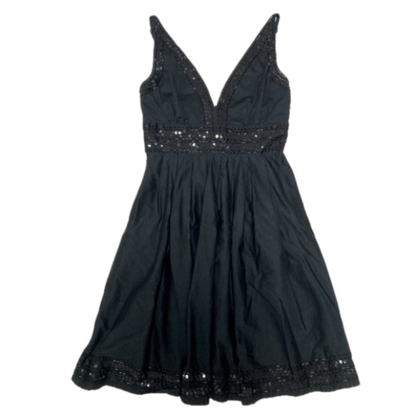 GUESS SEQUIN COTTON BLACK DRESS -Size 3 - Picture 1 of 11